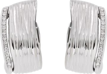 Roberto Coin Elephant Hoop 18k white gold earrings with diamonds