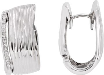 Roberto Coin Elephant Hoop 18k white gold earrings with diamonds