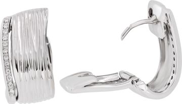 Roberto Coin Elephant Hoop 18k white gold earrings with diamonds