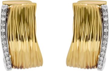 Roberto Coin Elephant Hoop 18k yellow gold earrings with diamonds