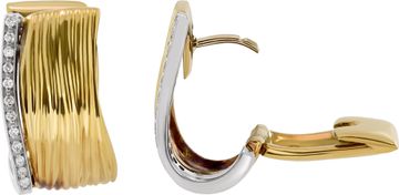 Roberto Coin Elephant Hoop 18k yellow gold earrings with diamonds