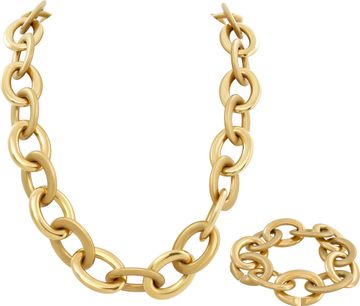 Roberto Coin Heavy necklace and bracelet in 18k yellow gold Jewelry Collection