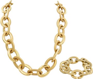 Roberto Coin Heavy necklace and bracelet in 18k yellow gold Jewelry Collection