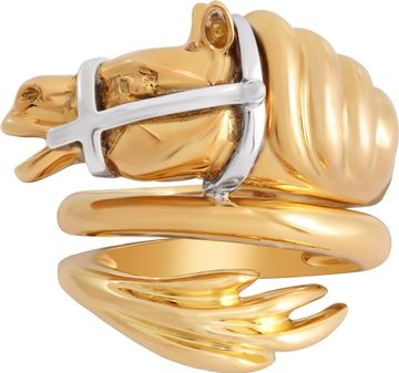 Roberto Coin horse ring in 18k yellow & white gold