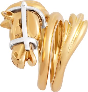 Roberto Coin horse ring in 18k yellow & white gold