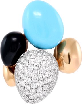 Roberto Coin Ikebana Turquoise ring in 18k rose gold