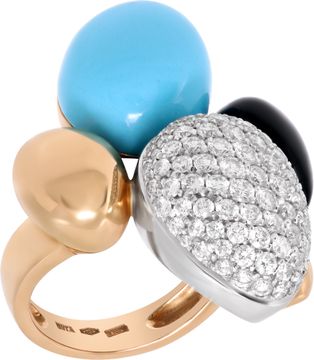 Roberto Coin Ikebana Turquoise ring in 18k rose gold