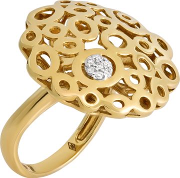 Roberto Coin Maresque collection ring in 18k yellwo gold woth diamonds