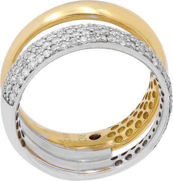 Roberto coin pave diamond double ring in 18K two tone gold ring with aproximate .68ct pave diamonds Roberto coin pave diamond double ring in 18K two tone gold ring with aproximate .68ct pave diamonds Ring Collection