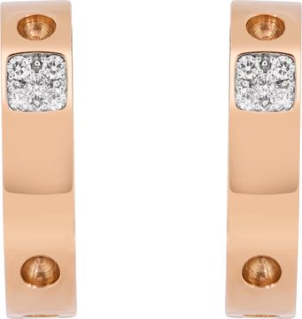 Roberto Coin Pois Moi 18k rose gold hoop earrings with diamonds