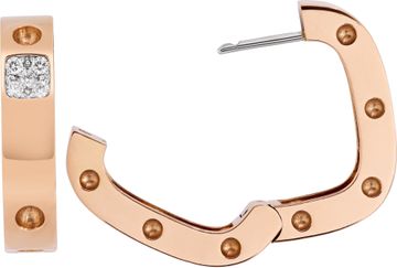 Roberto Coin Pois Moi 18k rose gold hoop earrings with diamonds