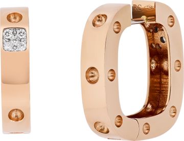 Roberto Coin Pois Moi 18k rose gold hoop earrings with diamonds