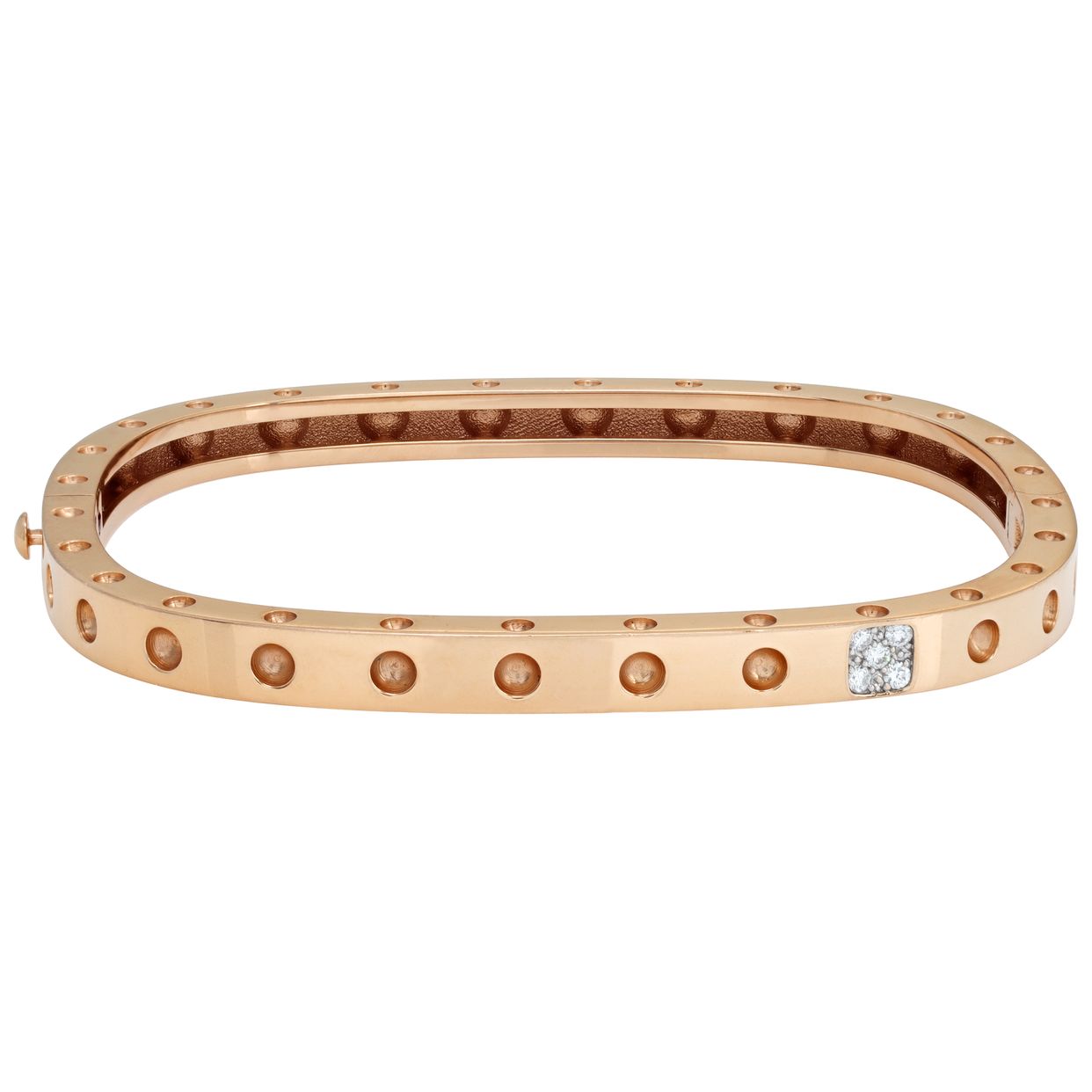 Roberto Coin Pois Moi diamond bangle in 18k rose gold | Gray & Sons