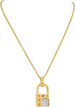 Roberto Coin ¿Pois Moi¿ lock pendant in 18k yellow gold Roberto Coin "Pois Moi" Lock pendant in 18k Necklace Collection