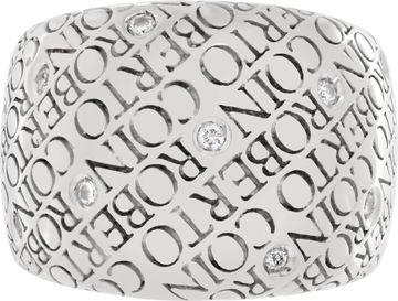 Roberto Coin ring in 18k white gold with 9 diamonds