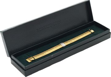 Roberto Coin Silk weave bracelet in 18k yellow gold with diamonds