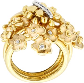 Roberto Coin Spring flower ring with enamel and diamond accents in 18k yellow gold Roberto Coin Spring flower ring with enamel and diamond accents in 18k yellow gold Ring Collection