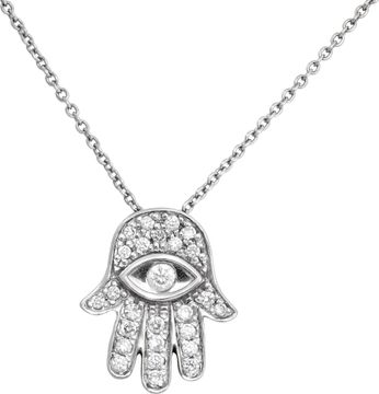 Roberto Coin Tiny Treasures Hamsa diamond necklace in 18k white gold