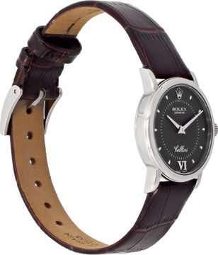 Rolex Cellini 6110 18k White Gold Brown dial 25mm Quartz watch