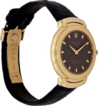 Rolex Cellini 18k yellow gold black dial