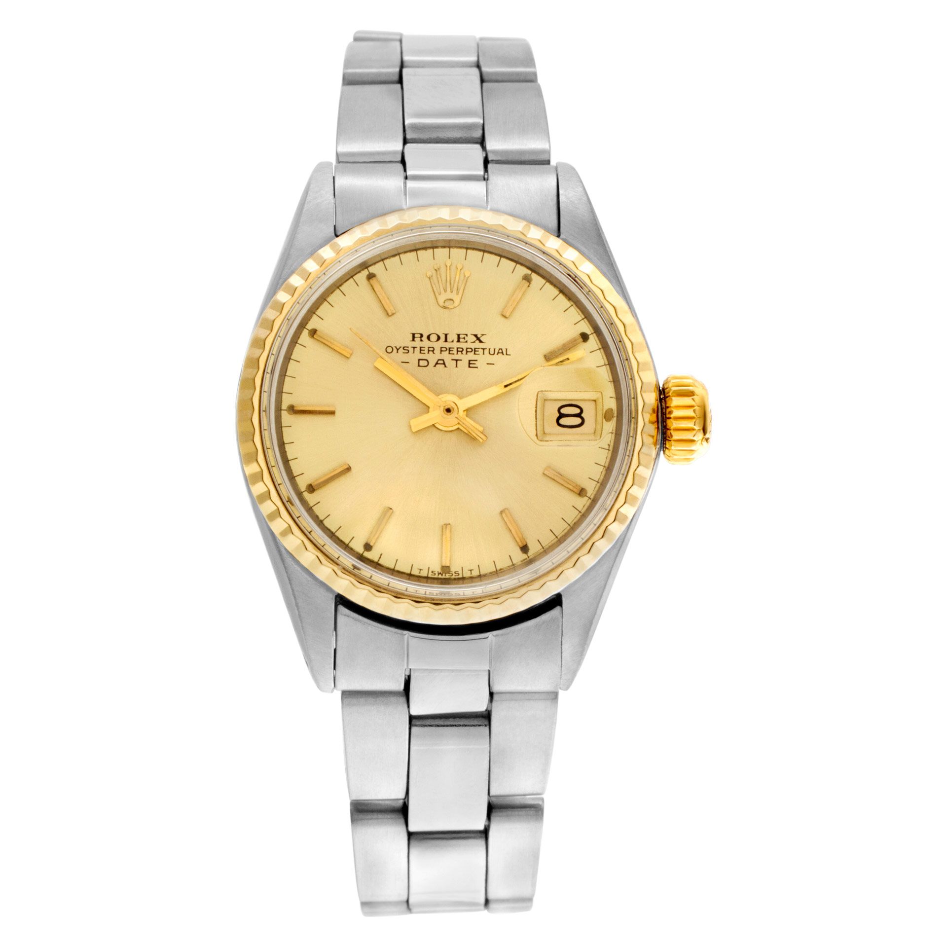 Used Rolex Date 6517 Stainless Steel Gold dial 23mm | Gray & Sons