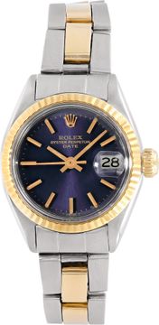 Rolex Date "Two-Tone" in 14k yellow gold and stainless steel Rolex Date 26mm 6917 Ladies Watch Collection