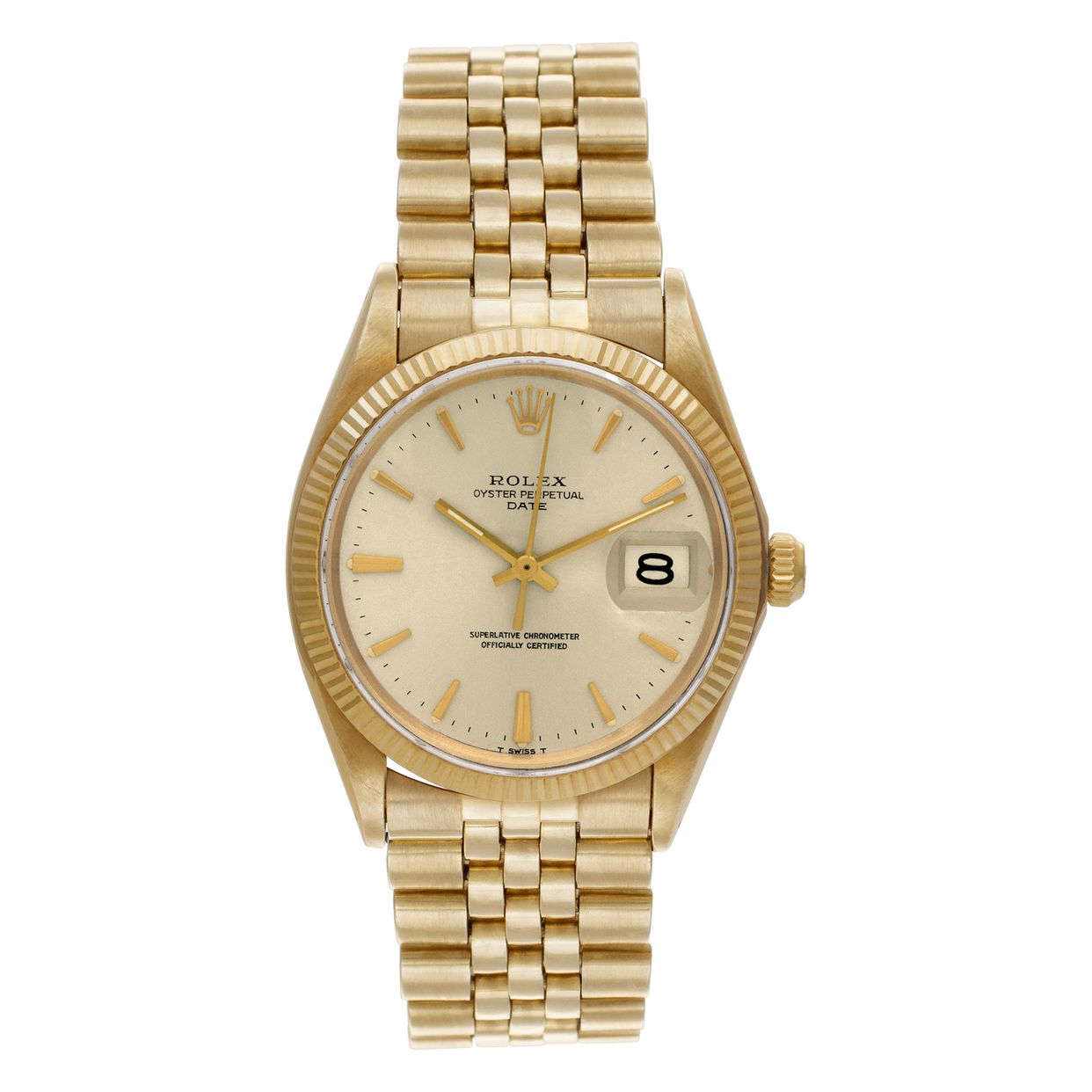 Preowned Rolex Date 1503 14k Silver dial 34mm Automatic |