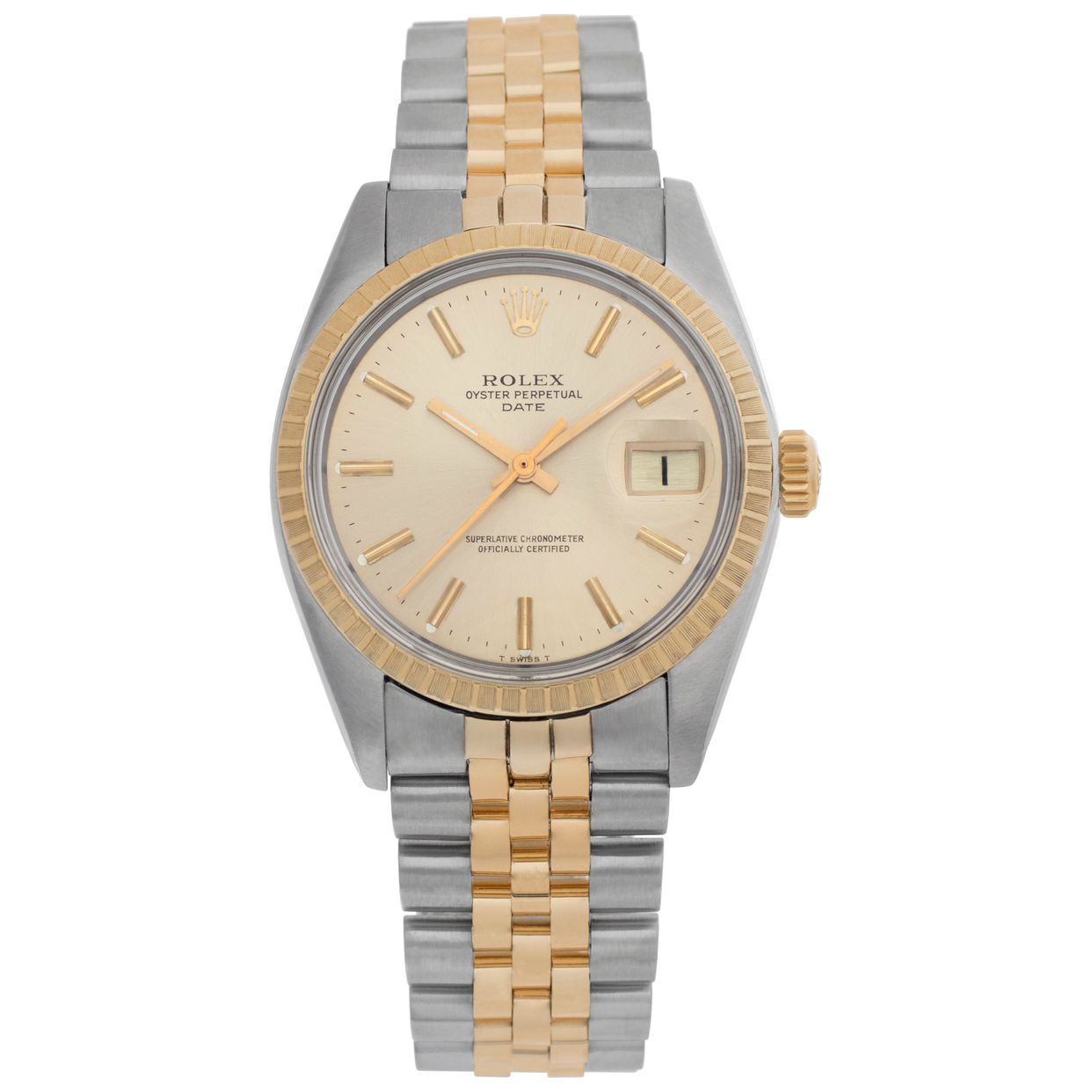 Pre-owned Rolex Date 1505 Stainless Steel Champagne dial |