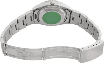 Rolex Date in stainless steel with a white roman numeral dial