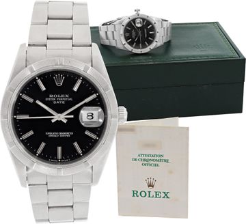 Rolex Date in stainless steel Rolex Date 34mm 15210 Mens Watch Collection