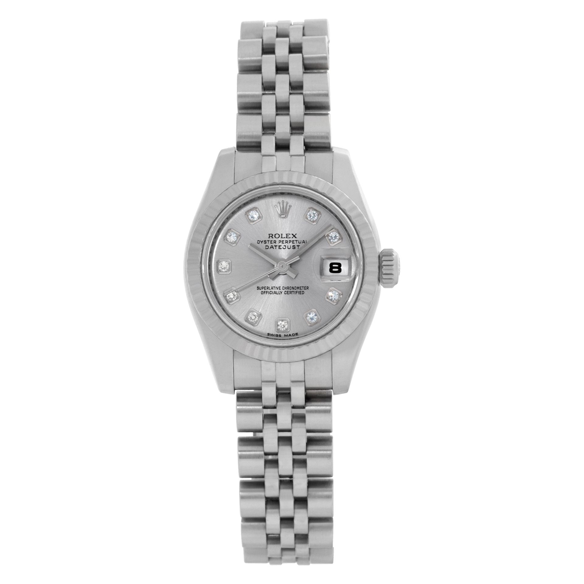 Preowned Rolex Datejust 17917 Stainless Steel rhodium dial