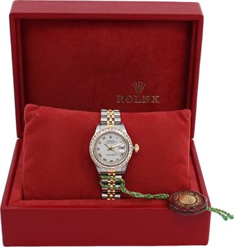 Rolex Ladies Datejust 2-tone with a diamond bezel