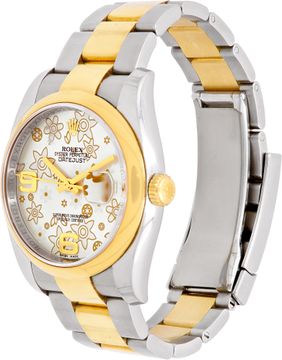 Rolex Datejust 36mm "2-tone" silver floral dial