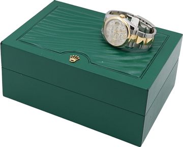 Rolex Datejust 36mm "2-tone" silver floral dial