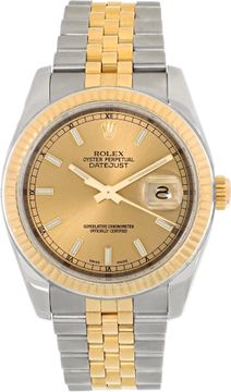 Rolex Datejust 116233 Stainless Steel Champagne dial 36mm Automatic watch