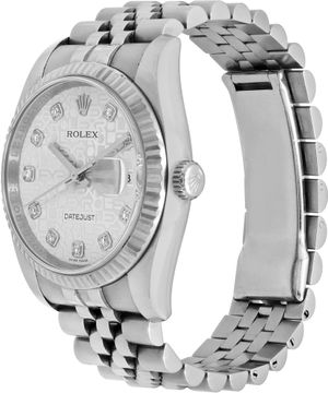 Rolex Datejust in stainless steel with a 18k white gold bezel ref-116234