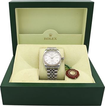 Rolex Datejust in stainless steel with a 18k white gold bezel ref-116234