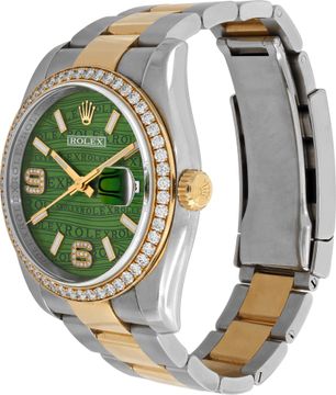 Rolex Datejust 2-tone with a original green diamond dial