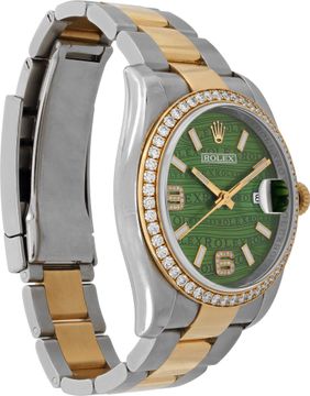 Rolex Datejust 2-tone with a original green diamond dial