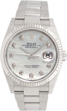 Rolex Datejust in stainless steel MOP original diamond dial
