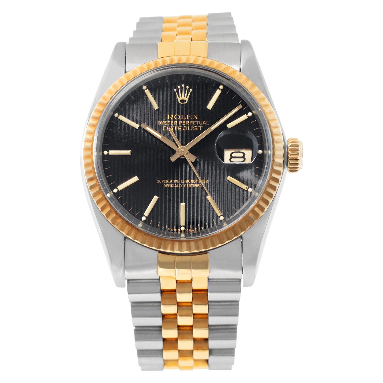 ROLEX DATEJUST コンビメンズコマ６個。箱付き。18k Pre-owned Rolex Datejust 16012 18k & steel 36mm auto watch
