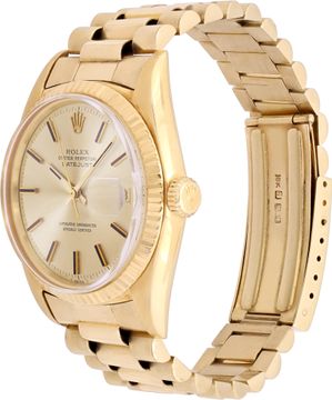 Rolex Datejust in 18k yellow gold with a custom 14k yellow gold bracelet