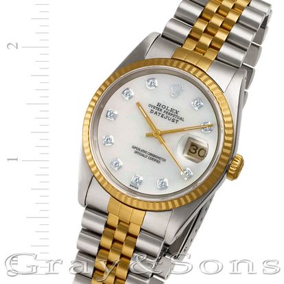 Pre-owned Rolex Datejust 16233 18k & steel 36mm W516150 | Gray & Sons