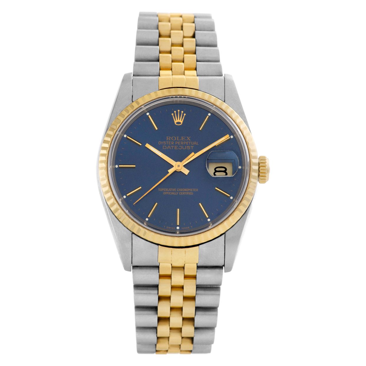 〇純正 ROLEX DATEJUST 16233 16013 YZ6480-1 〇純正 ROLEX DATEJUST 16233 16013 YZ6480-1 ROLEX 原裝藍色電腦紀念面盤