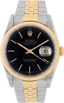 Rolex Datejust 16233 Stainless Steel Black dial 36mm Automatic watch