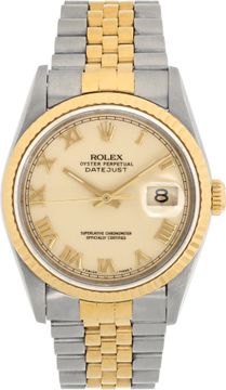 Rolex Datejust 16233 Stainless Steel Cream dial 36mm Automatic watch Rolex Datejust 36mm 16233 Mens Watch Collection