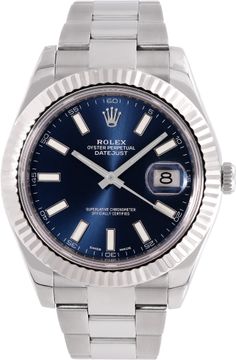 Rolex Datejust 41mm statinless steel with blue dial Rolex Datejust 41mm 116334 Mens Watch Collection