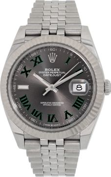 Rolex Datejust Wimbeldon in stainless steel with 18k white gold fluted bezel