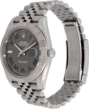Rolex Datejust Wimbeldon in stainless steel with 18k white gold fluted bezel