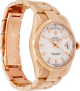 Rolex Day-Date 118205 18k rose gold White dial 36mm Automatic watch